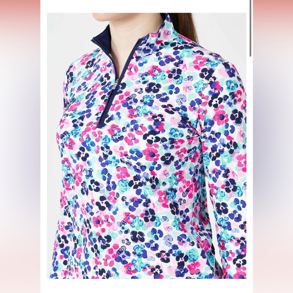 NWT SolTek San Soleil Lux Long Sleeve Print Mock - Jungle - Smal - Picture 4 of 12